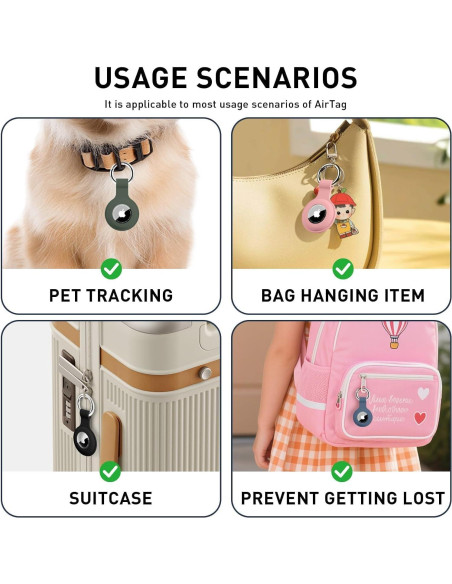 4 Fundas de Silicona para AirTag Xalvok a Prueba de Agua