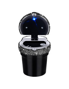 Cenicero de Coche EING Portátil con Luz LED Azul y Soporte