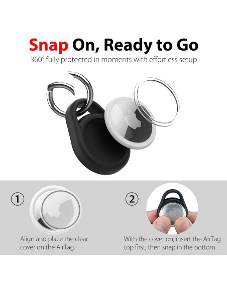 Paquete de 4 Fundas Impermeables para Apple AirTag - Negro, Marino, Gris, Blanco Paquete de 4 Fundas Impermeables para Apple AirTag - Negro, Marino, Gris, Blanco