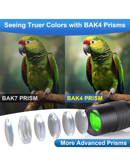 Monocular Telescopio Belmeri 10-300x40 BAK4 para Observación