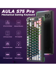 Teclado Mecánico Inalámbrico AULA S75 Pro RGB 75% PBT 2
