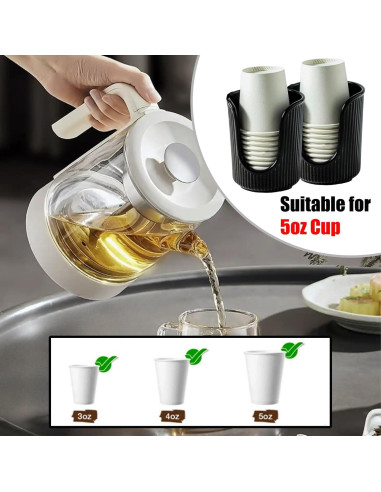 Dispensador de Tazas de Papel Wuyituart Negro 3oz-5oz