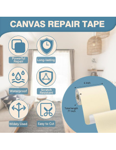 Cinta de Reparación de Lona Nexkayee 10x17 cm Beige 2