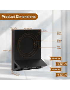 Soporte de Tazas Desechables LETUBUYU de Madera Negra 17.95x13.97cm 2