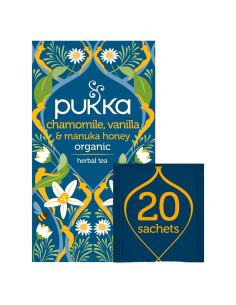 Té de Hierbas Orgánico Pukka Manzanilla Vainilla Miel 20 Bolsitas