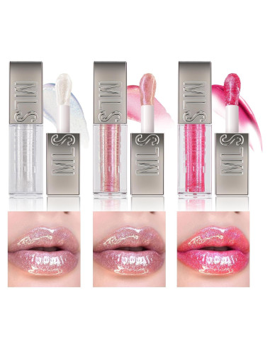 Set de 3 Gloss Labial Glitter MLSMILE 10ml Hidratante