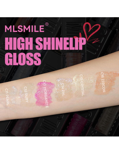 Set de 3 Gloss Labial Glitter MLSMILE 10ml Hidratante