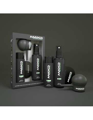Kit de Engrosamiento de Cabello MAXD - Fibras, Spray y Aplicador