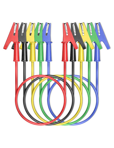Cables de Prueba Eléctrica Goupchn 0.5m con Clips Cocodrilo 5PCS