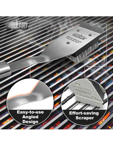 Cepillo de Parrilla GRILLART 41.9 cm Acero Inoxidable