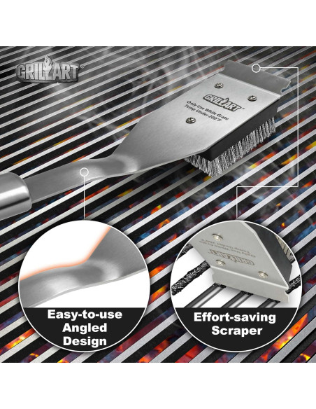 Cepillo de Parrilla GRILLART 41.9 cm Acero Inoxidable