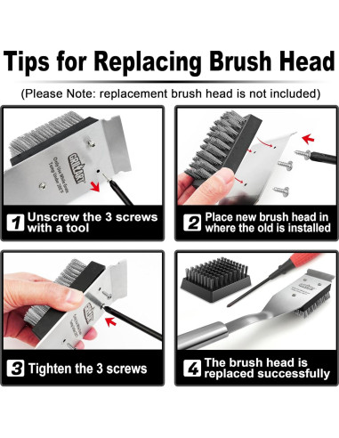 Cepillo de Parrilla GRILLART 41.9 cm Acero Inoxidable