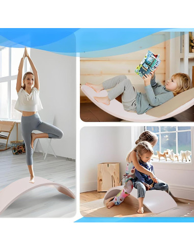 Tablero de Equilibrio HZLXNH de Madera Natural para Niños y Adultos