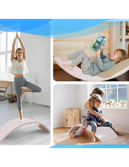 Tablero de Equilibrio HZLXNH de Madera Natural para Niños y Adultos