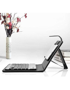 Teclado Bluetooth Portátil con Funda de Cuero PU para Móviles 4.5''-6.8'' 2