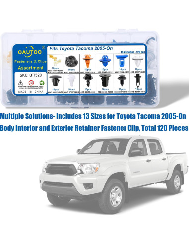 Kit de Clips de Retención OAUTOO para Toyota Tacoma 2005-En - 120 Piezas