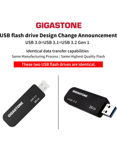 Gigastone Z30 16GB USB 3.0 Unidad Flash Retráctil Carbono 2