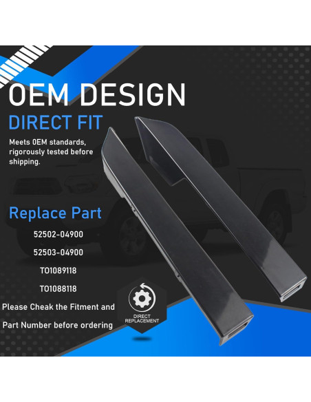 Paneles de Recubrimiento Faros Parachoques Frontal YzusGomumu Toyota Tacoma 2012-2015