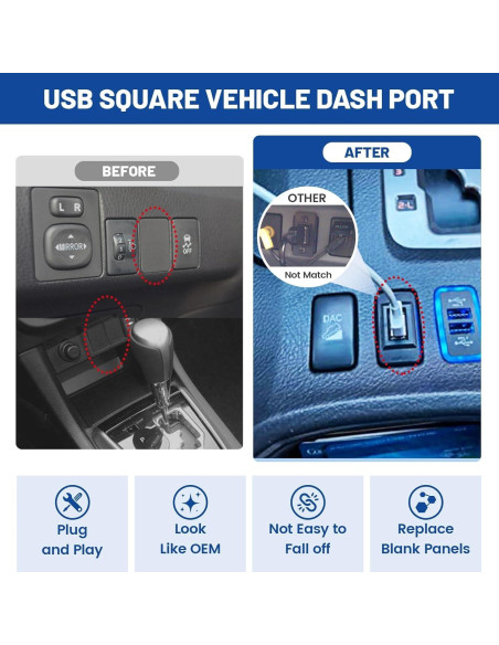 Cargador de Auto USB Anina para Toyota 40x22mm Adaptador