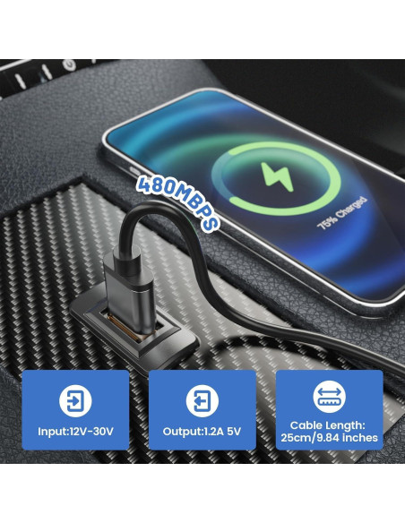 Cargador de Auto USB Anina para Toyota 40x22mm Adaptador