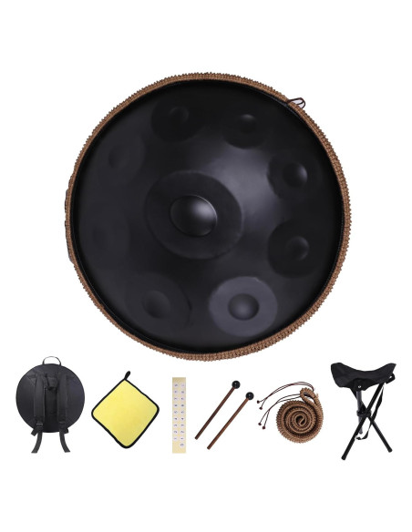 Handpan Kurd 55.88cm Re menor - 9 Notas, Sonido 440Hz