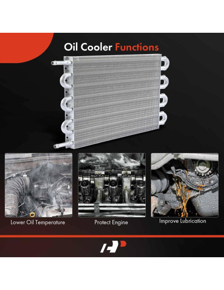 Enfriador de Aceite de Transmisión A-Premium 8 Filas Aluminio