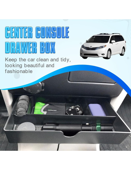 Bandeja de Cajón de Consola EDBETOS para Toyota Sienna 2015-2020