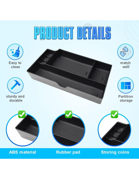 Bandeja de Cajón de Consola EDBETOS para Toyota Sienna 2015-2020