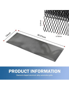 Malla de Rejilla para Automóvil Zeathery 100x33cm Negra 2