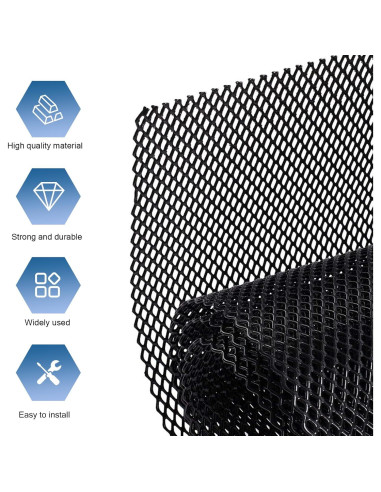Malla de Rejilla para Automóvil Zeathery 100x33cm Negra