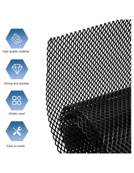 Malla de Rejilla para Automóvil Zeathery 100x33cm Negra