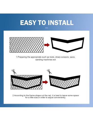 Malla de Rejilla para Automóvil Zeathery 100x33cm Negra