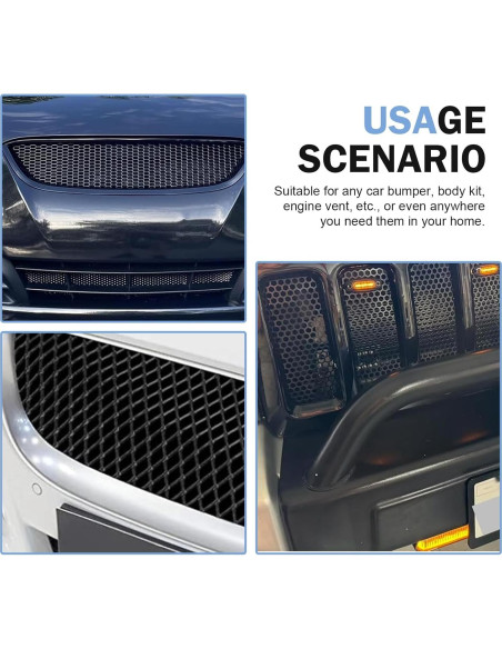Malla de Rejilla para Automóvil Zeathery 100x33cm Negra