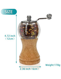 Juego de Molinillos de Pimienta SAND DR BRUSH 12.7cm Madera 2