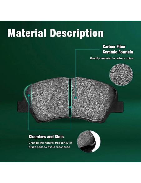 Juego de 4 Pastillas de Freno Cerámicas Zgqbkj para Toyota Hilux 2010-2015