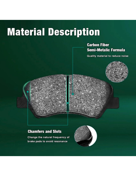 Juego de Pastillas de Freno Frontal Zgqbkj Semi-Metalicas 4 Piezas Toyota Hilux
