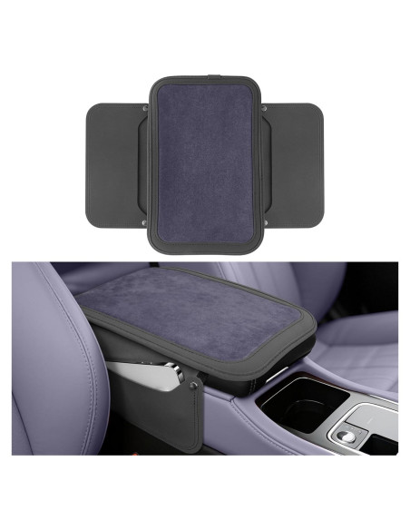 Funda de Consola Central SINGARO de Cuero Gris con Bolsillos