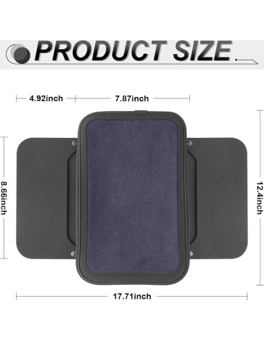 Funda de Consola Central SINGARO de Cuero Gris con Bolsillos