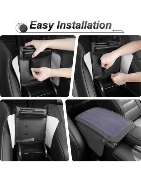 Funda de Consola Central SINGARO de Cuero Gris con Bolsillos