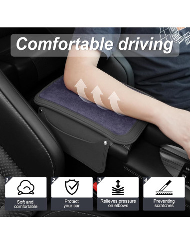 Funda de Consola Central SINGARO de Cuero Gris con Bolsillos