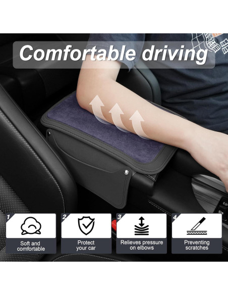 Funda de Consola Central SINGARO de Cuero Gris con Bolsillos