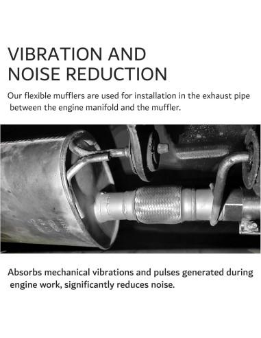 2 Piezas Tubería Flexible de Escape YGDMD 3" Acero Inoxidable