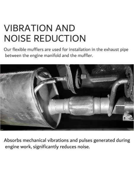 2 Piezas Tubería Flexible de Escape YGDMD 3" Acero Inoxidable