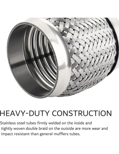 2 Piezas Tubería Flexible de Escape YGDMD 3" Acero Inoxidable
