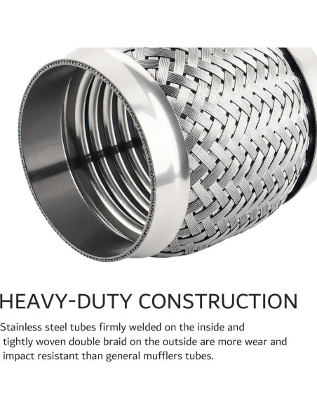 2 Piezas Tubería Flexible de Escape YGDMD 3" Acero Inoxidable