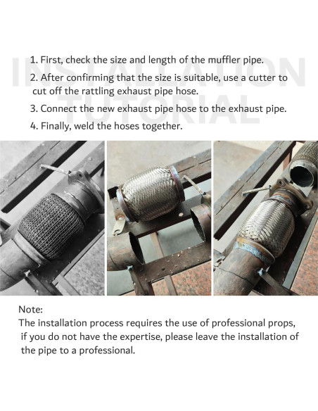 2 Piezas Tubería Flexible de Escape YGDMD 3" Acero Inoxidable