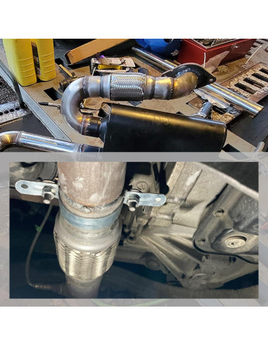 2 Piezas Tubería Flexible de Escape YGDMD 3" Acero Inoxidable