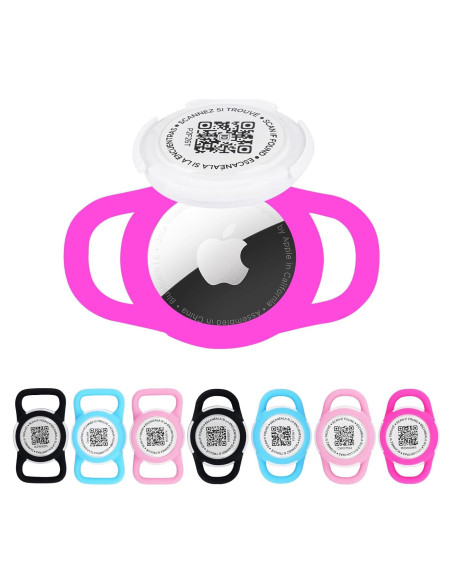 Porta ID de Mascota QR Icitekwan Mini Impermeable Rosa