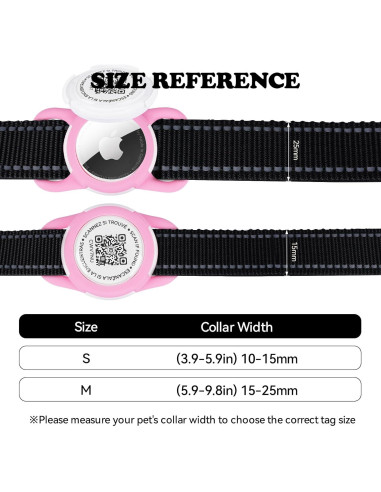 Porta ID de Mascota QR Icitekwan Mini Impermeable Rosa