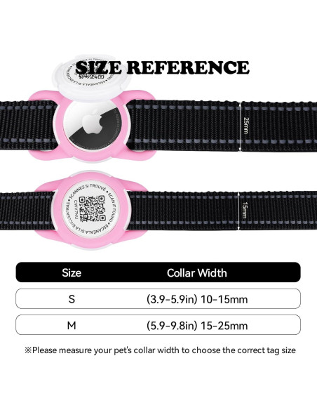 Porta ID de Mascota QR Icitekwan Mini Impermeable Rosa